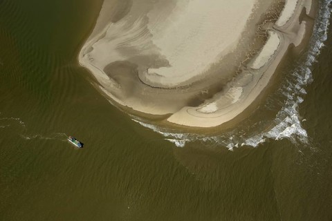 Osterhook, Wadden Sea, aerial view, Langeoog, North Sea, North Sea island, East Frisian Islands,