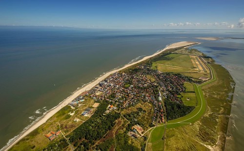 Aerial photo, Wangerooge, North Sea, North Sea island, East Frisian Islands, Lower Saxony, Germany,