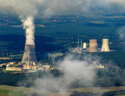 Lingen nuclear power plant, Lingen, Emsland, Lower Saxony, Germany, Lingen (Ems), Europe, aerial