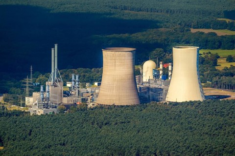 Lingen nuclear power plant, Lingen, Emsland, Lower Saxony, Germany, Lingen (Ems), Europe, aerial