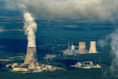 Lingen nuclear power plant, Lingen, Emsland, Lower Saxony, Germany, Lingen (Ems), Europe, aerial