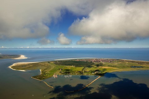 HAfen und Flinthörn, Wadden Sea, aerial view, Langeoog, North Sea, North Sea island, East Frisian
