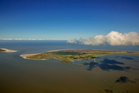 HAfen und Flinthörn, Wadden Sea, aerial view, Langeoog, North Sea, North Sea island, East Frisian