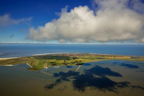 HAfen und Flinthörn, Wadden Sea, aerial view, Langeoog, North Sea, North Sea island, East Frisian
