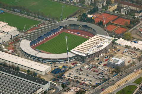Eintracht Braunschweig stadium with west and east stands, Braunschweiger Turn- und Sportverein