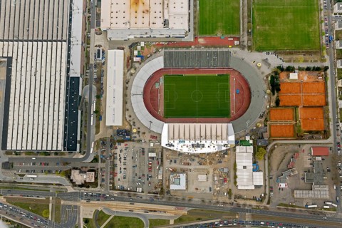 Eintracht Braunschweig stadium with west and east stands, Braunschweiger Turn- und Sportverein