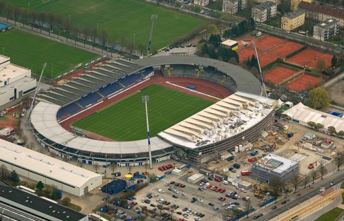 Eintracht Braunschweig stadium with west and east stands, Braunschweiger Turn- und Sportverein