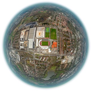Eintracht Braunschweig stadium with west and east stands, Braunschweiger Turn- und Sportverein