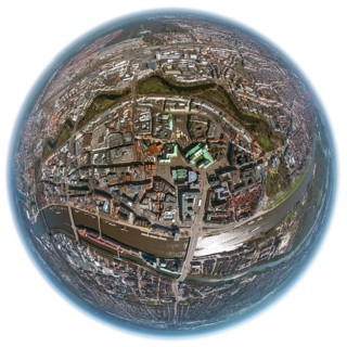 City hall Bremen, overview of the old town island Bremen between Weser and Wallgraben, city centre