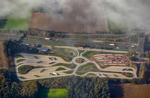 Rest area Dammer Berge east side, truck rest area, driving times, Holdorf, Lower Saxony, Germany,