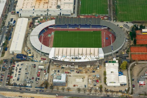 Eintracht Braunschweig stadium with west and east stands, Braunschweiger Turn- und Sportverein