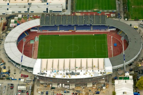 Eintracht Braunschweig stadium with west and east stands, Braunschweiger Turn- und Sportverein
