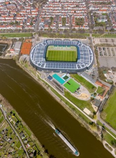 Weser stadium of SV Werder Bremen GmbH & Co. KGaA, Bundesliga, football club, solar roof, stadium