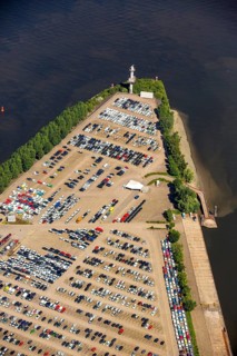 BLG AutoTerminal Hamburg, car loading in Hamburg harbour, car dump, Hamburg harbour, Elbe, Hamburg,