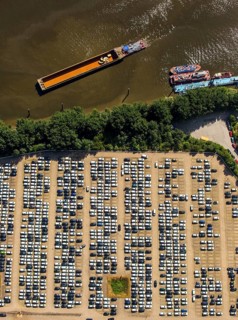 BLG AutoTerminal Hamburg, car loading in Hamburg harbour, car dump, Hamburg harbour, Elbe, Hamburg,
