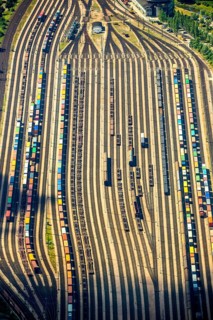 Freight yard, marshalling yard, shunting yard Alte Süderelbe Altenwerder, Hamburg, Free and