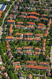 Residential streets in the forest lake neighbourhood on Schwarzwaldstrasse, Freiburg im Breisgau,