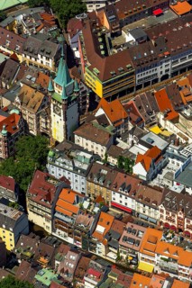 Old town of Freiburg with Schwabentor, Freiburg im Breisgau, Breisgau, Baden-Württemberg, Germany,