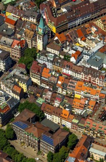Old town of Freiburg with Schwabentor, Freiburg im Breisgau, Breisgau, Baden-Württemberg, Germany,