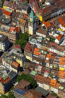 Old town of Freiburg with Schwabentor, Freiburg im Breisgau, Breisgau, Baden-Württemberg, Germany,