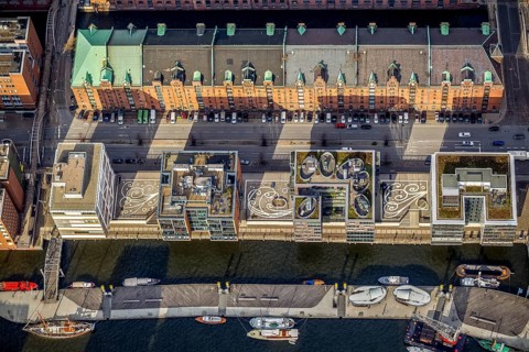 Hamburg Speicherstadt Am Sanddornkai, Kesselhaus, Hafencity, Hamburg, Germany, Europe, aerial view,