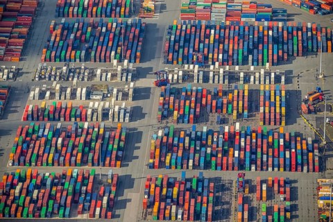 Hamburg harbour, container port Waltershof, container, container cranes, Hamburg, Germany, Europe,