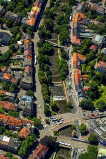 Schwabentor Bridge over the Dreisam, Freiburg im Breisgau, Breisgau, Baden-Württemberg, Germany,