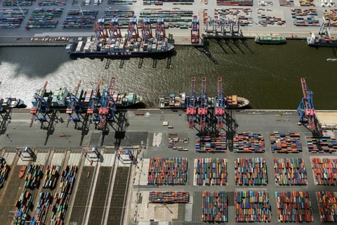 Container port, Waltershofer Hafen, container ships, Eurogate, Eurogate Container Terminal, Port of