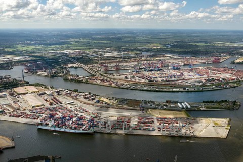 Container port, Waltershofer Hafen, container ships, Eurogate, Eurogate Container Terminal, Port of