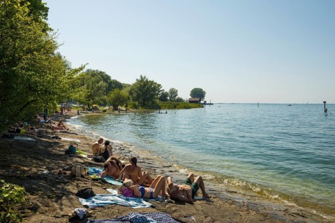 Badestrand, Bregenz, Lake Constance, Vorarlberg, Austria