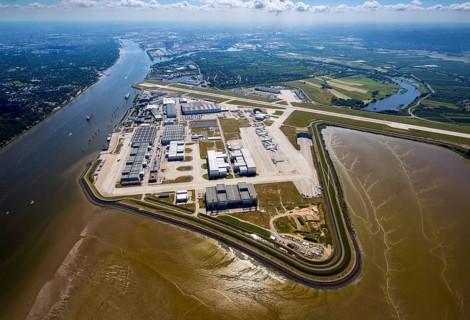 Finkenwerder Airport, Finkenwerder Airport, Hamburg, Free and Hanseatic City of Hamburg, Germany,