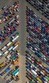 Used car loading at Hansahafen, Unikai in Hamburg harbour, Hamburg harbour, Elbe, Hamburg, Free and