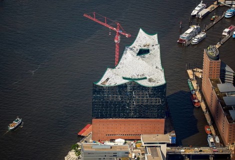 Roof construction of the Elbphilharmony, concert hall in the HafenCity in Hamburg, Elbphilharmonie