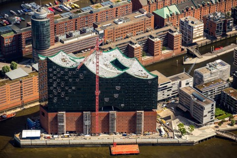 Roof construction of the Elbphilharmony, concert hall in the HafenCity in Hamburg, Elbphilharmonie