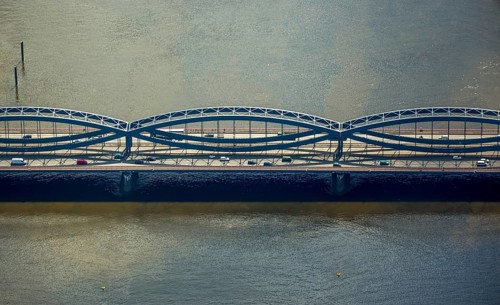 Steel construction of the Free Harbour Elbe Bridge over the Norderelbe, Hamburg Harbour, Elbe,