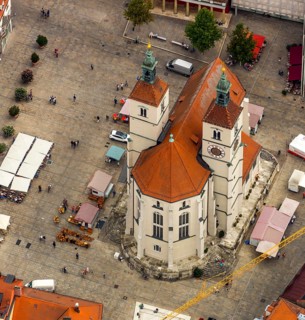 Church Neupfarrpplatz Regensburg, Regensburg, independent city in Eastern Bavaria, Bavaria,