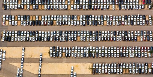 New car car park, BMW new car, BMW plant regensburg, automotive plant, car factory, Bayrische
