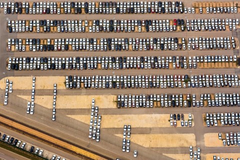 New car car park, BMW new car, BMW plant regensburg, automotive plant, car factory, Bayrische