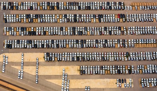 New car car park, BMW new car, BMW plant regensburg, automotive plant, car factory, Bayrische