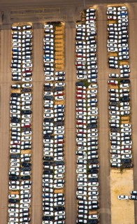 New car car park, BMW new car, BMW plant regensburg, automotive plant, car factory, Bayrische