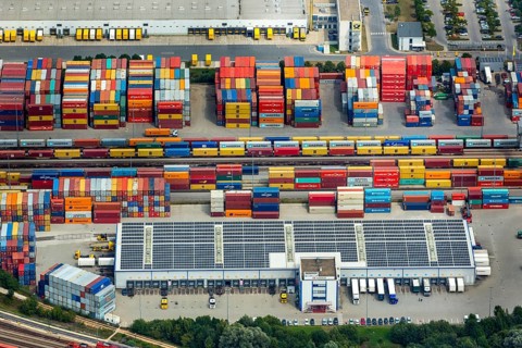 Container terminal Regensburg, transhipment station Regensburg, container gantry cranes, logistics,