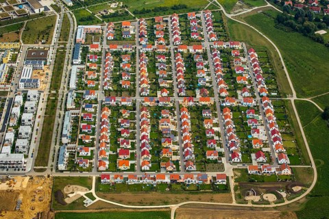 New development area, semi-detached houses, semi-detached house, residential property,