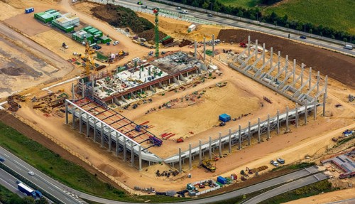 Arena Regensburg under construction, as of July 2014, Regensburg, independent city in Eastern