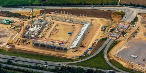 Arena Regensburg under construction, as of July 2014, Regensburg, independent city in Eastern