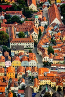 Giebelhausensembel Stadtamhof and St.Mang Church with College of Catholic Church Music and Music