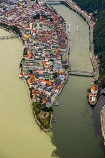 Old town of Passau with St Stephen's Cathedral on the cathedral square as the seat of the Bishop of