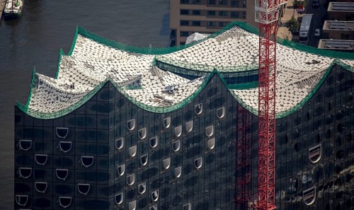 Roof construction of the Elbphilharmony, concert hall in the HafenCity in Hamburg, Elbphilharmonie