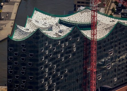 Roof construction of the Elbphilharmony, concert hall in the HafenCity in Hamburg, Elbphilharmonie