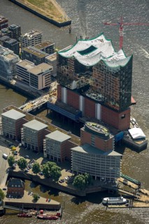 Roof construction of the Elbphilharmony, concert hall in the HafenCity in Hamburg, Elbphilharmonie