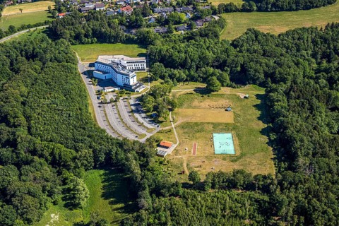 Aerial view, IG-Metall-Bildungszentrum, Sprockhövel, Ruhr area, North Rhine-Westphalia, Germany,
